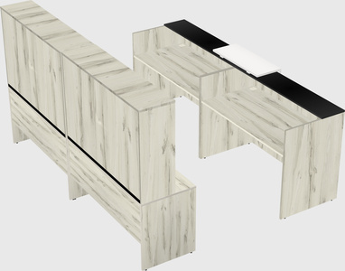Shared u-shaped reception desks
