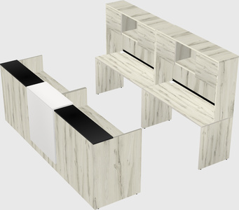 Shared u-shaped reception desks
