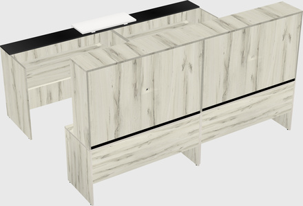 Shared u-shaped reception desks