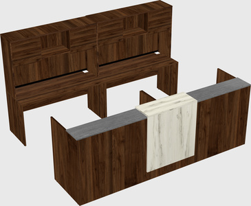 Shared u-shaped reception desks