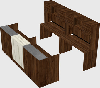Shared u-shaped reception desks