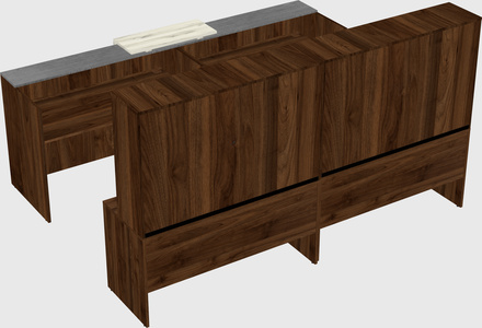 Shared u-shaped reception desks