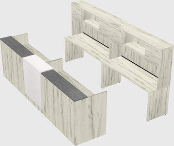 Shared u-shaped reception desks