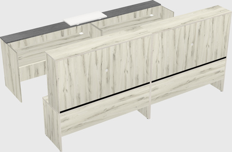 Shared u-shaped reception desks