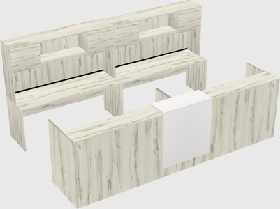 Shared u-shaped reception desks