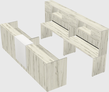Shared u-shaped reception desks