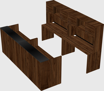 Shared u-shaped reception desks