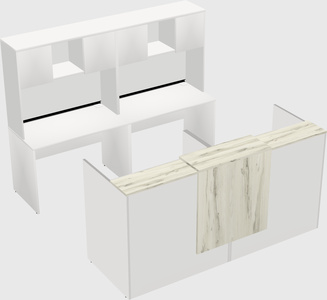 Shared u-shaped reception desks