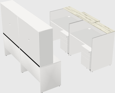 Shared u-shaped reception desks