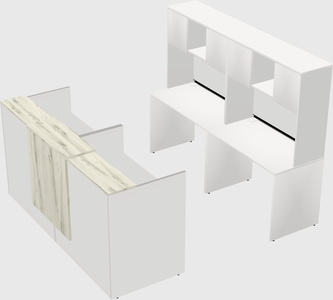 Shared u-shaped reception desks