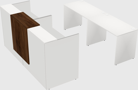 Shared u-shaped reception desks