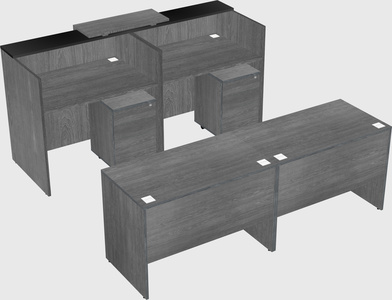 Shared u-shaped reception desks