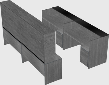Shared u-shaped reception desks