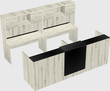 Shared u-shaped reception desks