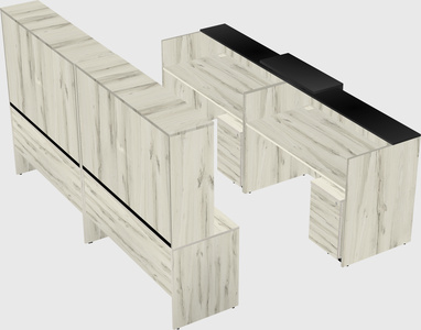 Shared u-shaped reception desks