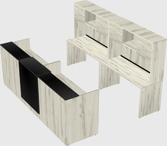Shared u-shaped reception desks
