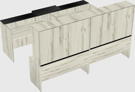 Shared u-shaped reception desks