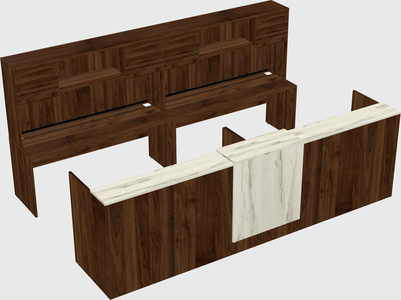 Shared u-shaped reception desks