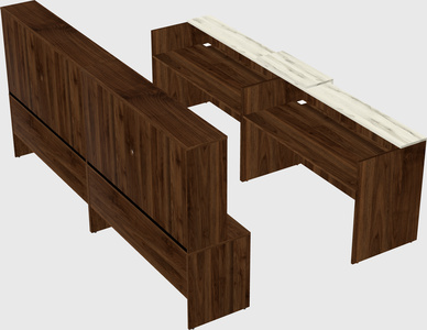 Shared u-shaped reception desks