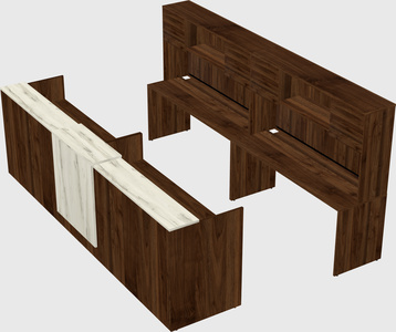 Shared u-shaped reception desks