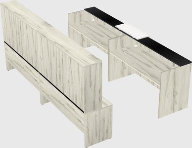 Shared u-shaped reception desks