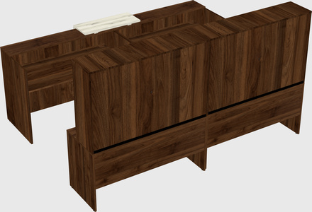 Shared u-shaped reception desks