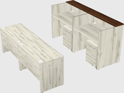Shared u-shaped reception desks