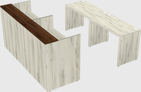 Shared u-shaped reception desks