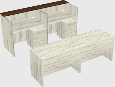 Shared u-shaped reception desks
