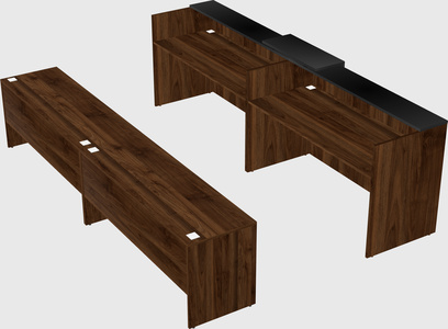 Shared u-shaped reception desks