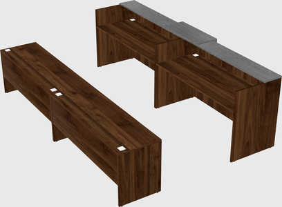 Shared u-shaped reception desks