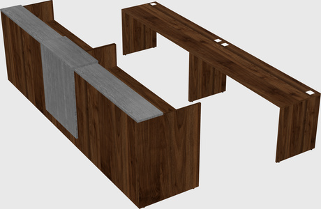 Shared u-shaped reception desks