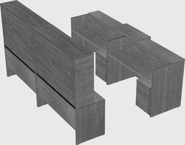 Shared u-shaped reception desks