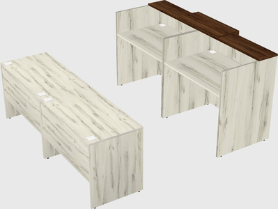 Shared u-shaped reception desks