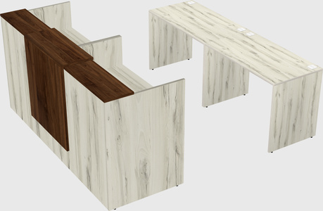 Shared u-shaped reception desks