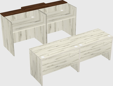 Shared u-shaped reception desks