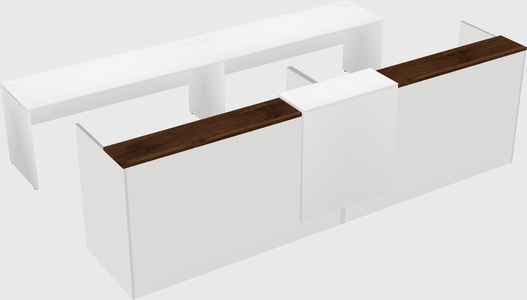 Shared u-shaped reception desks