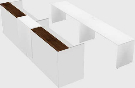 Shared u-shaped reception desks