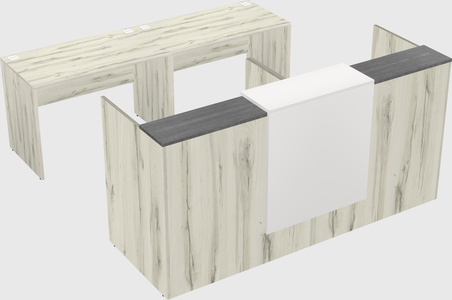 Shared u-shaped reception desks