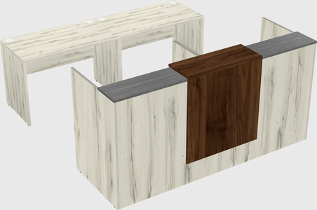 Shared u-shaped reception desks
