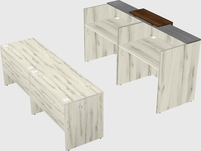 Shared u-shaped reception desks