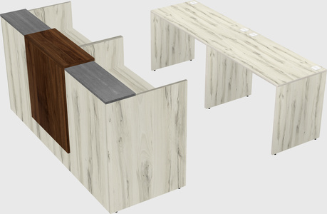 Shared u-shaped reception desks