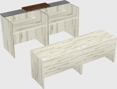 Shared u-shaped reception desks