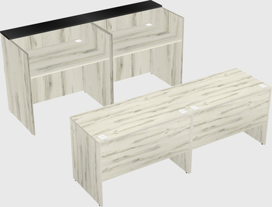 Shared u-shaped reception desks