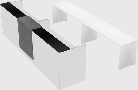 Shared u-shaped reception desks