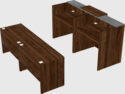 Shared u-shaped reception desks