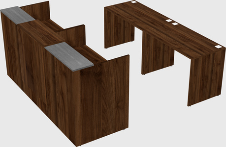 Shared u-shaped reception desks