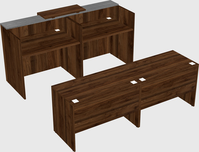 Shared u-shaped reception desks