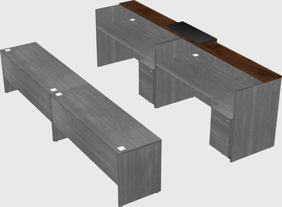 Shared u-shaped reception desks