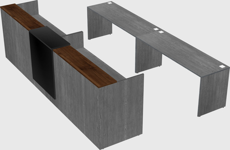 Shared u-shaped reception desks